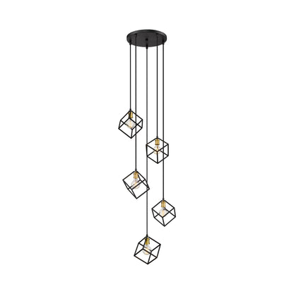 Vertical Multi Light Chandelier in Bronze/Olde Brass (5-Light).