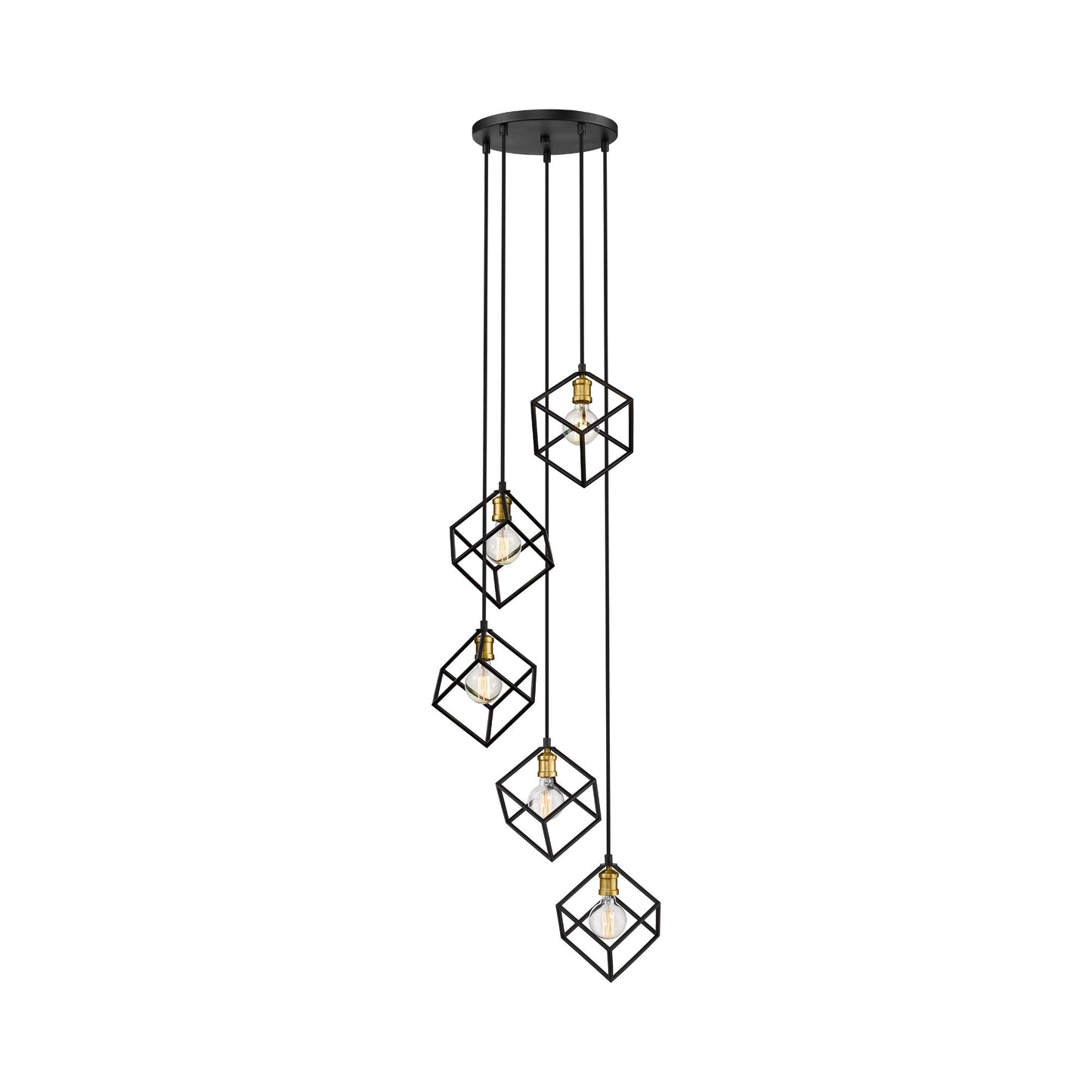 Vertical Multi Light Chandelier in Detail.