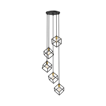 Vertical Multi Light Chandelier in Detail.