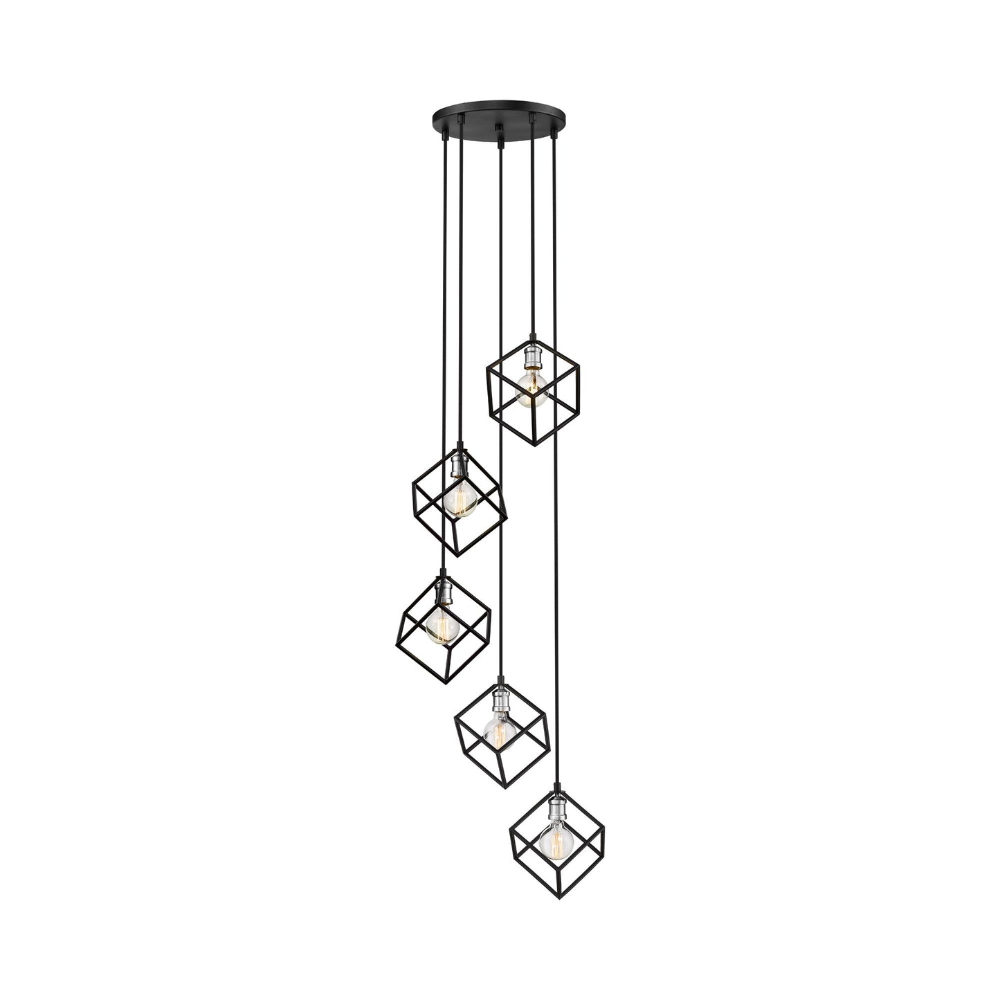 Vertical Multi Light Chandelier in Detail.