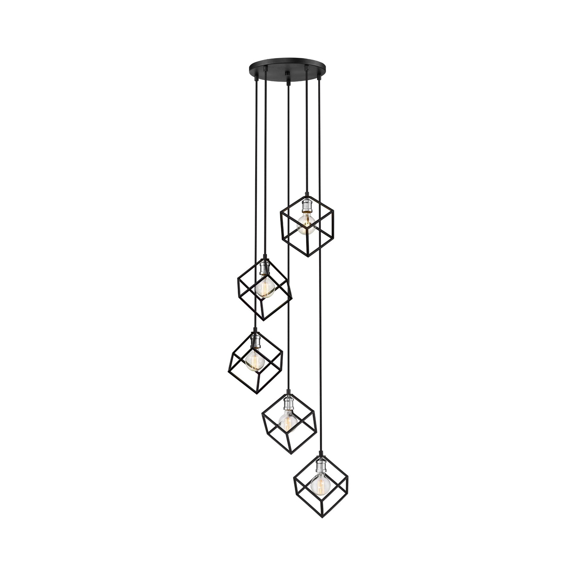 Vertical Multi Light Chandelier in Detail.