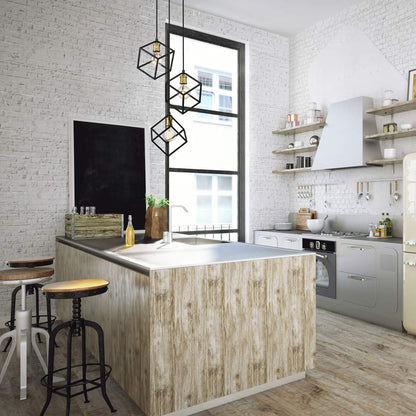 Vertical Multi Light Chandelier in kitchen.