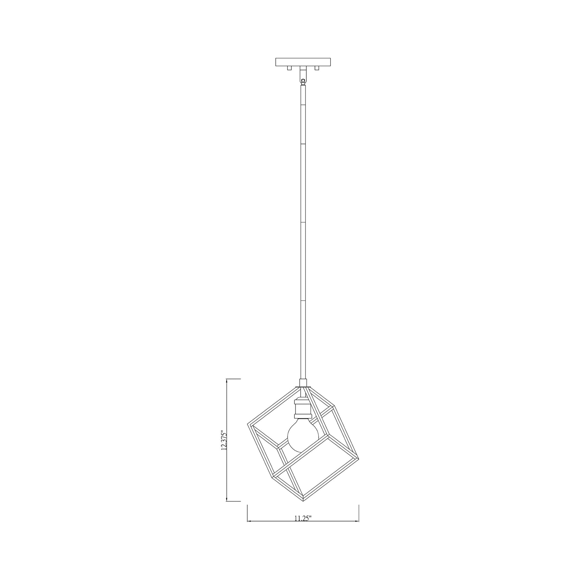 Vertical Pendant Light - line drawing.
