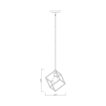 Vertical Pendant Light - line drawing.