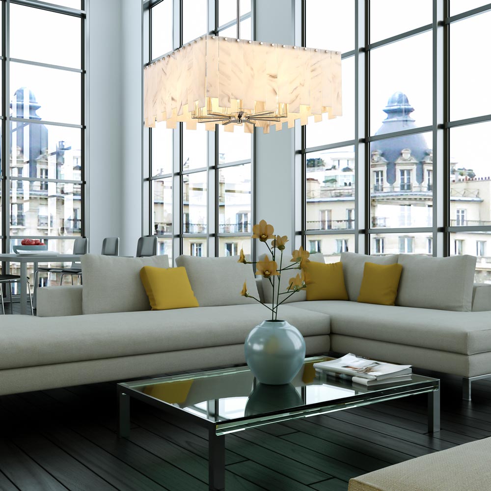 Viviana Chandelier in living room.