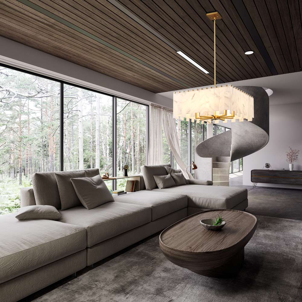 Viviana Chandelier in living room.