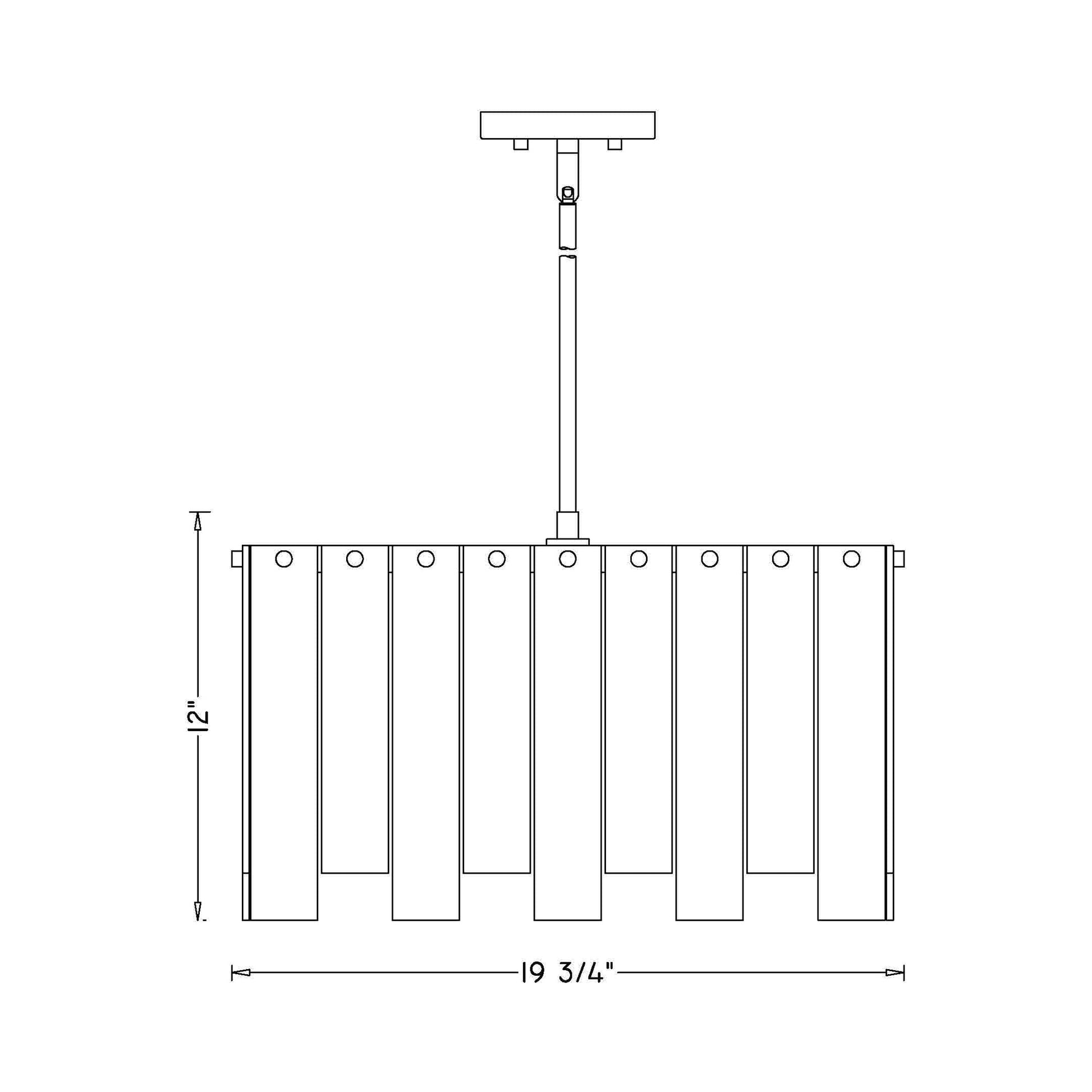 Viviana Chandelier - line drawing.
