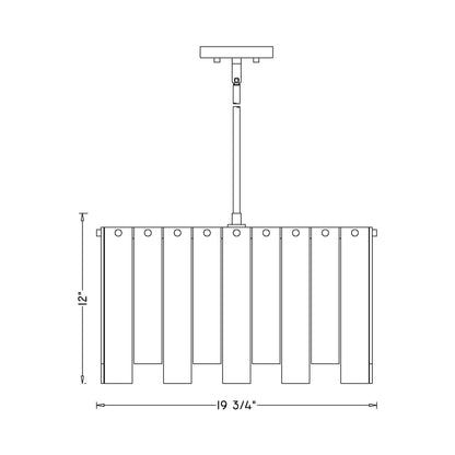 Viviana Chandelier - line drawing.