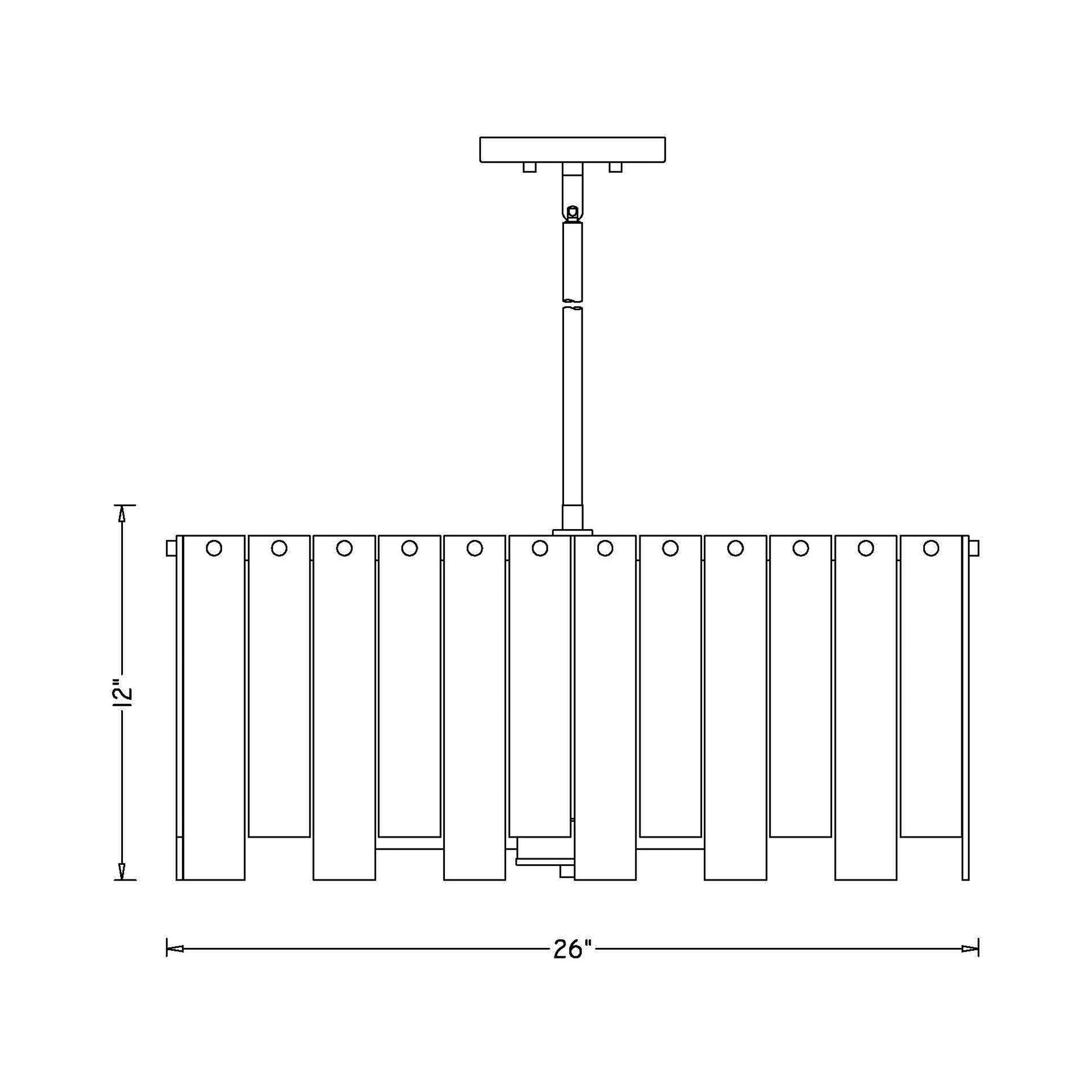 Viviana Chandelier - line drawing.
