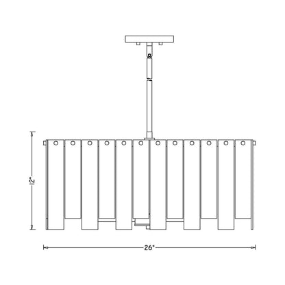 Viviana Chandelier - line drawing.