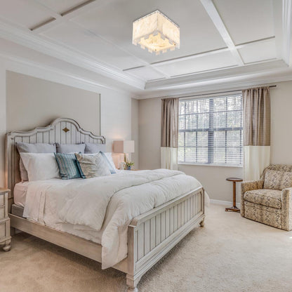 Viviana Flush Mount Ceiling Light in bedroom.