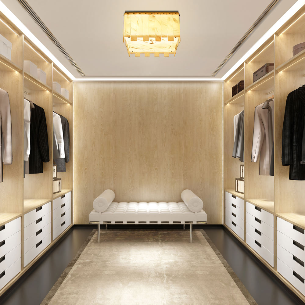 Viviana Flush Mount Ceiling Light in dressing room.