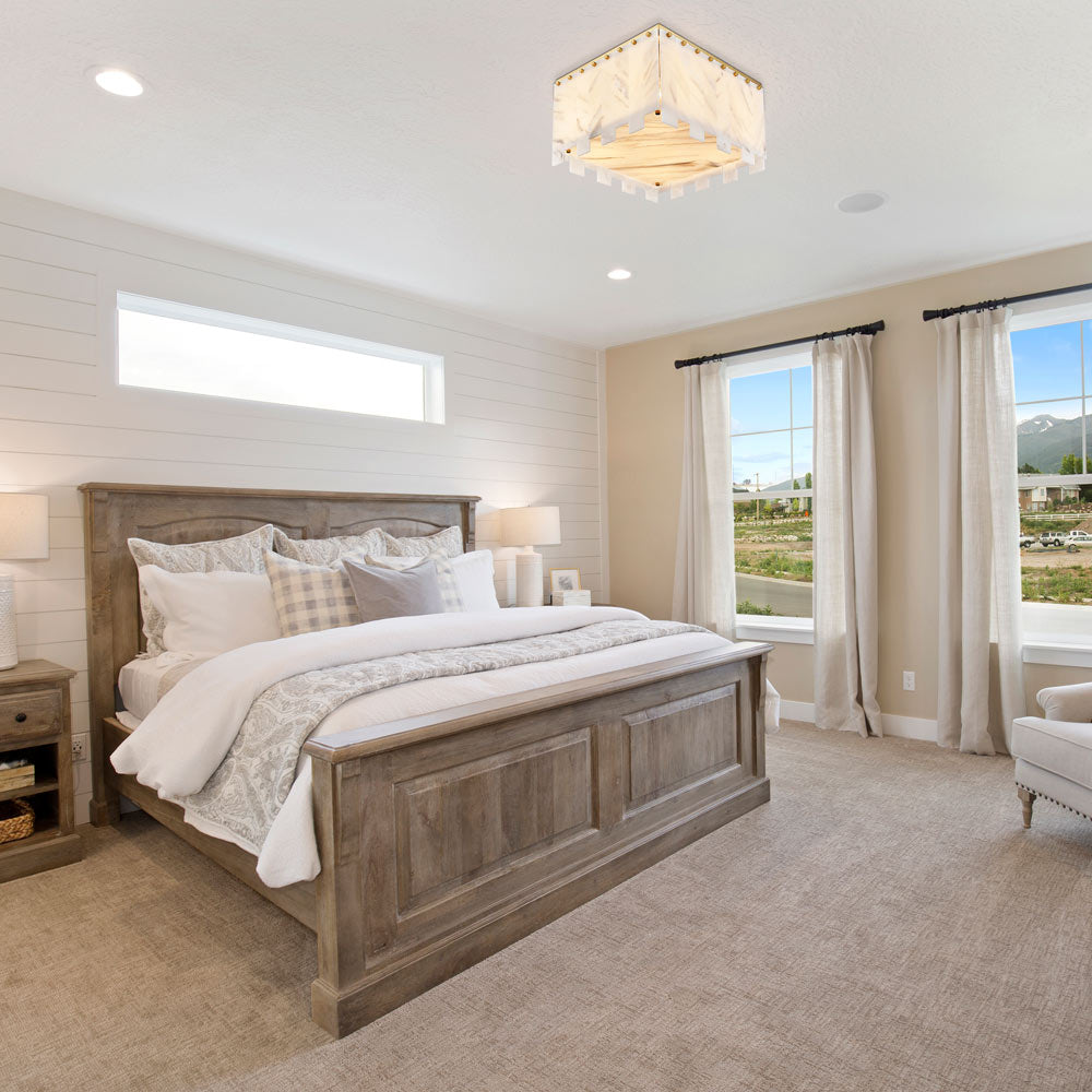 Viviana Flush Mount Ceiling Light in bedroom.