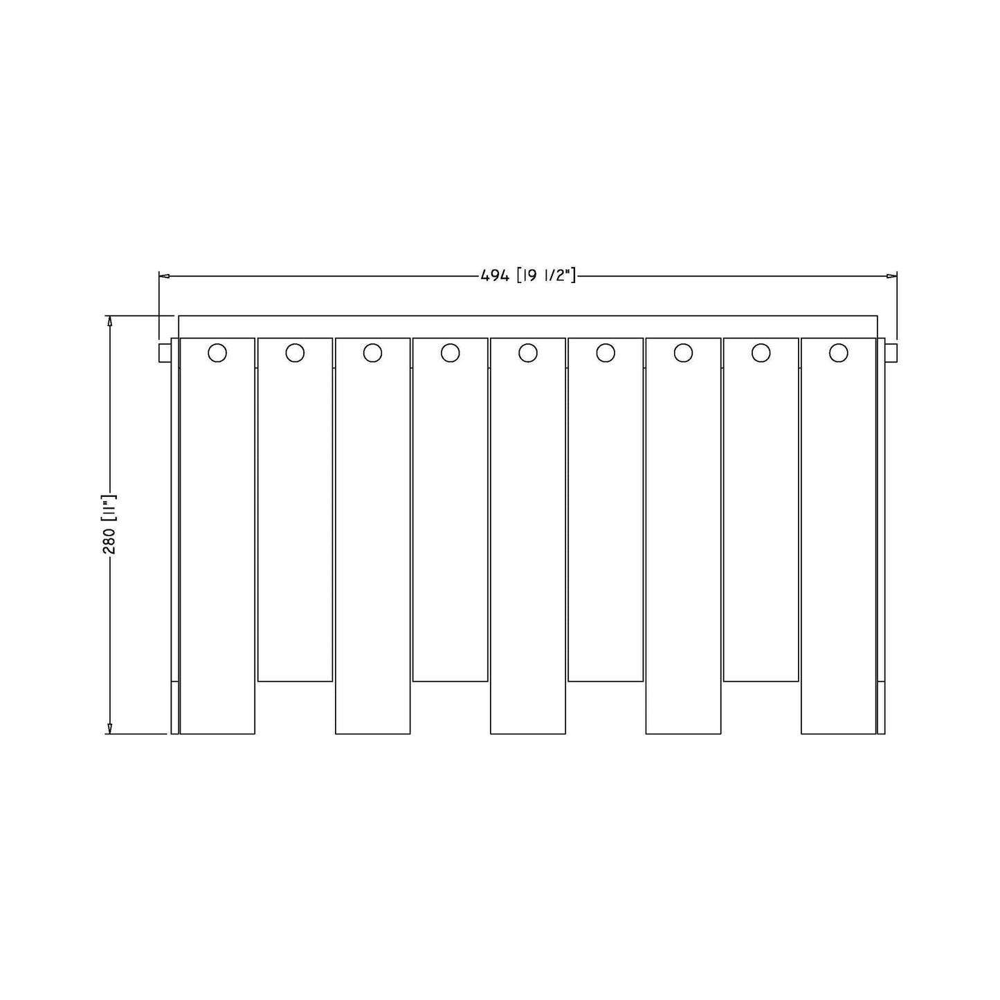 Viviana Flush Mount Ceiling Light - line drawing.