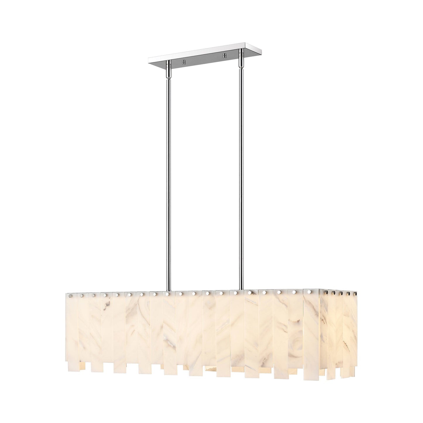 Viviana Linear Chandelier in Polished Nickel (5-Light).