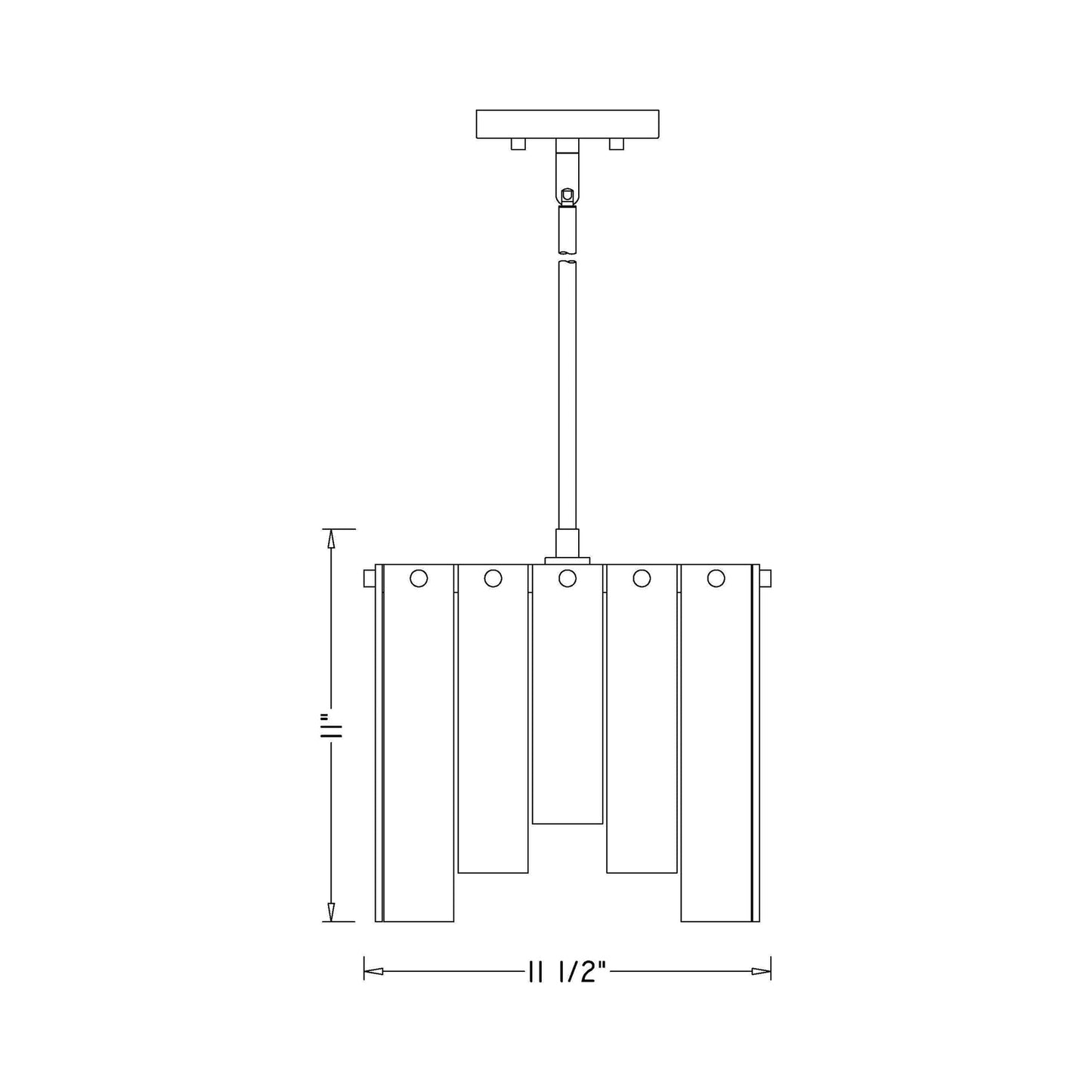 Viviana Pendant Light - line drawing.