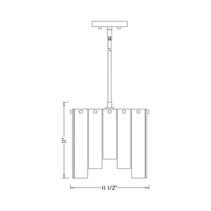 Viviana Pendant Light - line drawing.