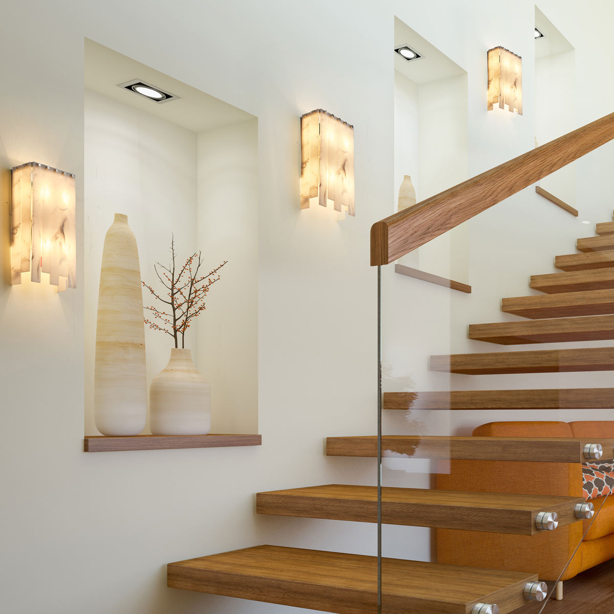 Viviana Wall Light in stairway.