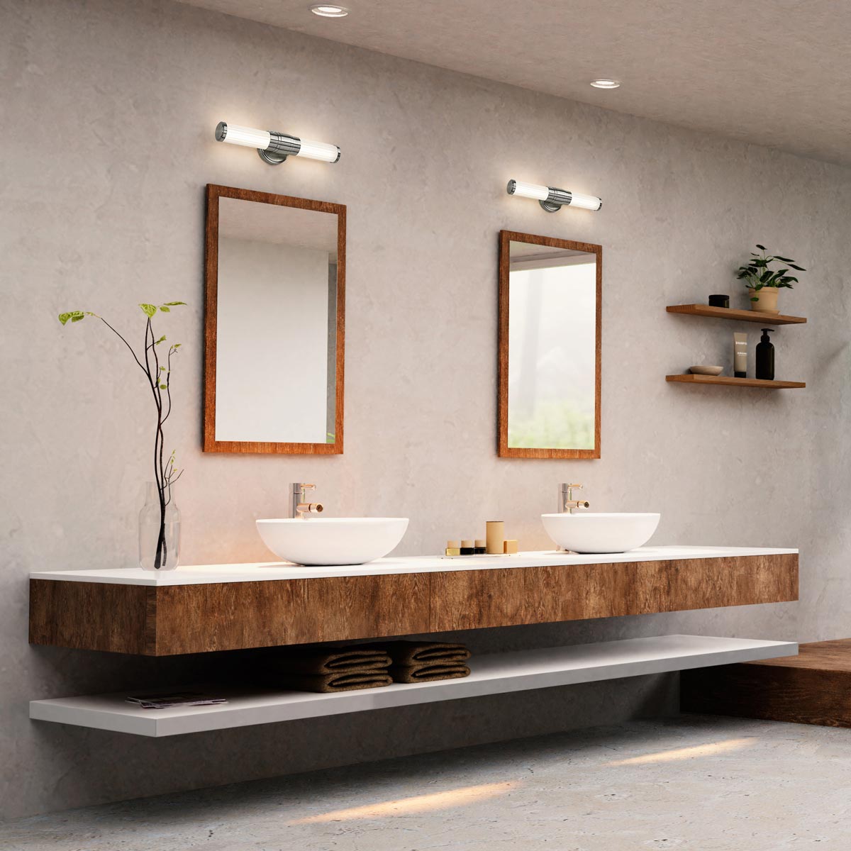 Warwick LED Bath Vanity Light in bathroom.