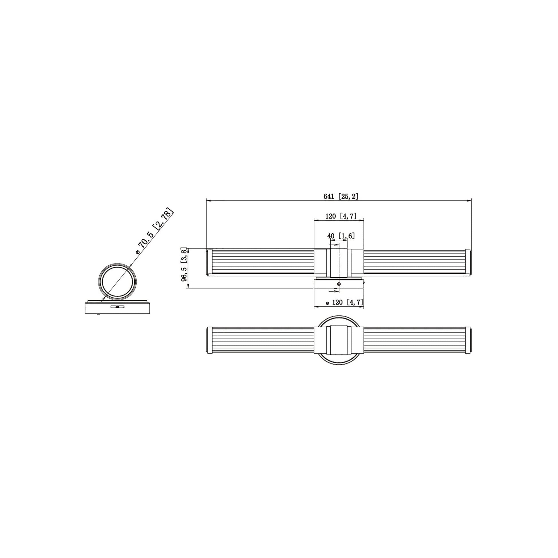 Warwick LED Bath Vanity Light - line drawing.