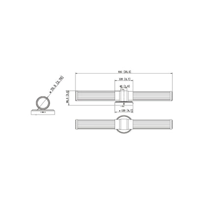 Warwick LED Bath Vanity Light - line drawing.