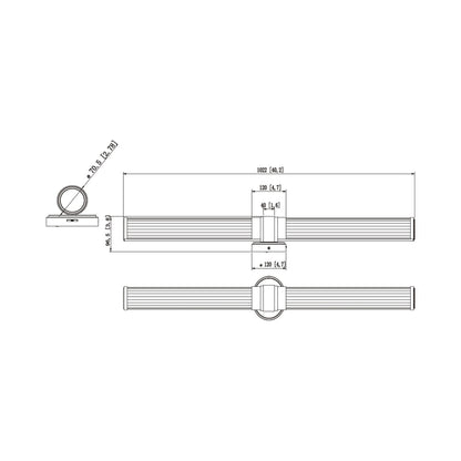 Warwick LED Bath Vanity Light - line drawing.