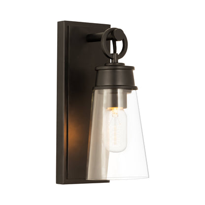 Wentworth Bath Wall Light in Matte Black (12-Inch).