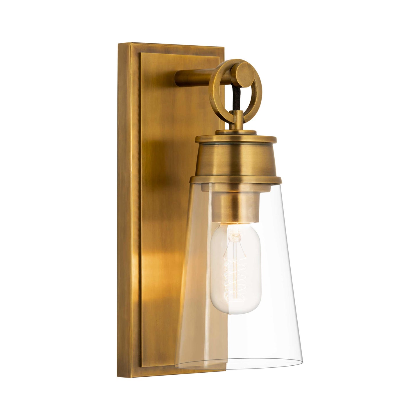 Wentworth Bath Wall Light in Rubbed Brass (12-Inch).