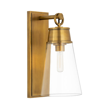 Wentworth Bath Wall Light in Rubbed Brass (16-Inch).