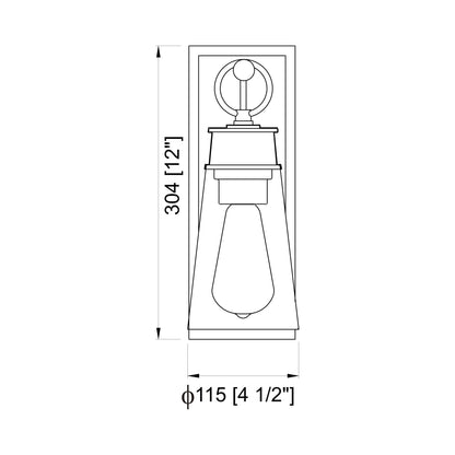 Wentworth Bath Wall Light - line drawing.
