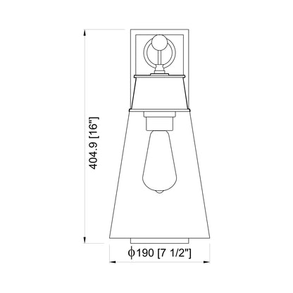 Wentworth Bath Wall Light - line drawing.