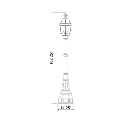 Westover 564P Outdoor Post Light - line drawing.