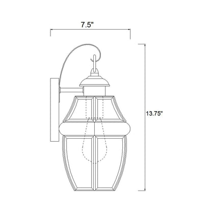 Westover Outdoor Wall Light - line drawing.