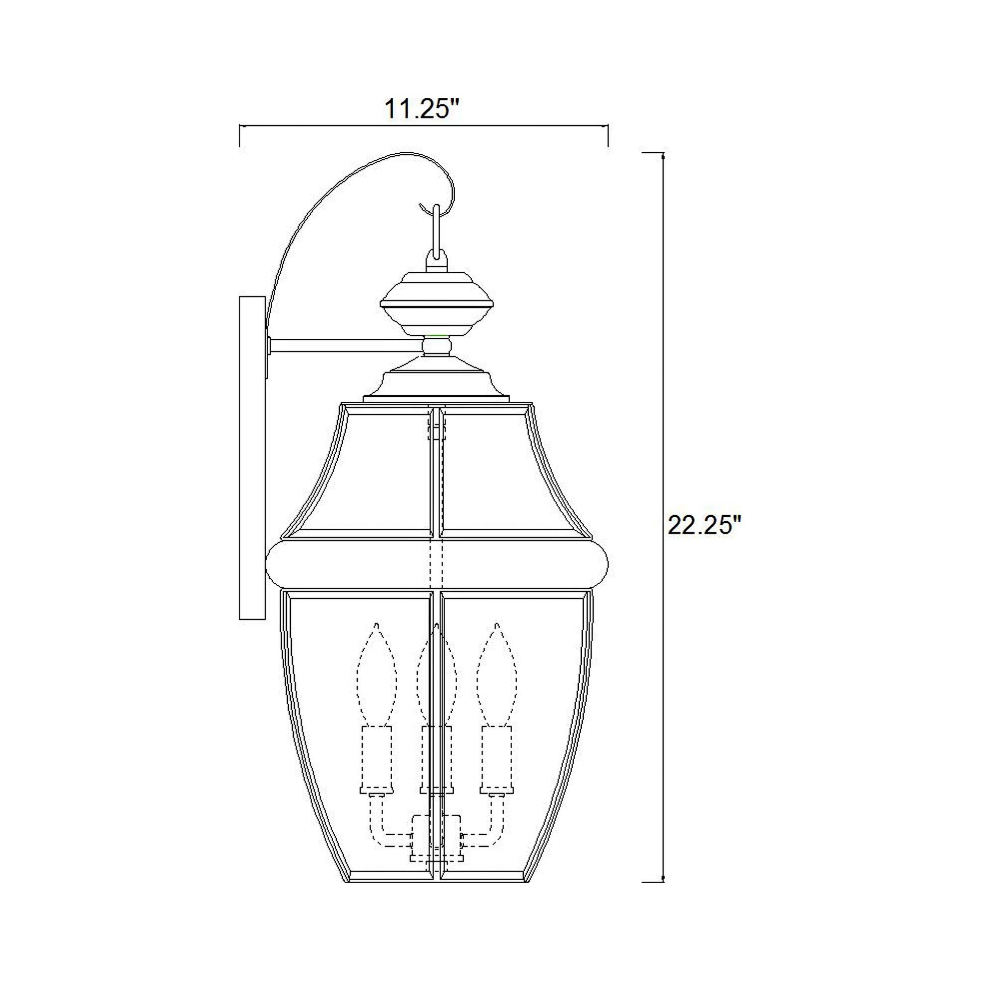 Westover Outdoor Wall Light - line drawing.