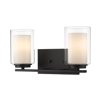 Willow Bath Vanity Light in Matte Black (2-Light).