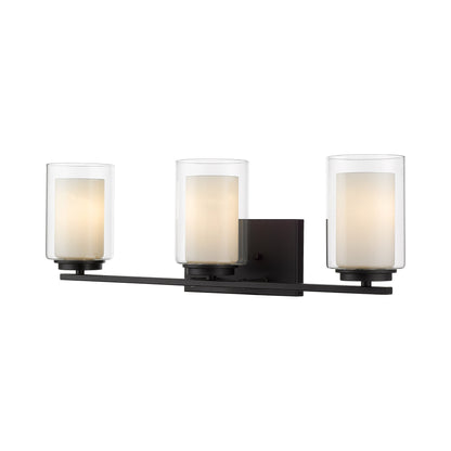 Willow Bath Vanity Light in Matte Black (3-Light).