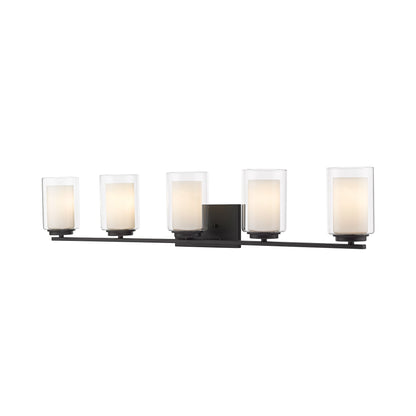 Willow Bath Vanity Light in Matte Black (5-Light).