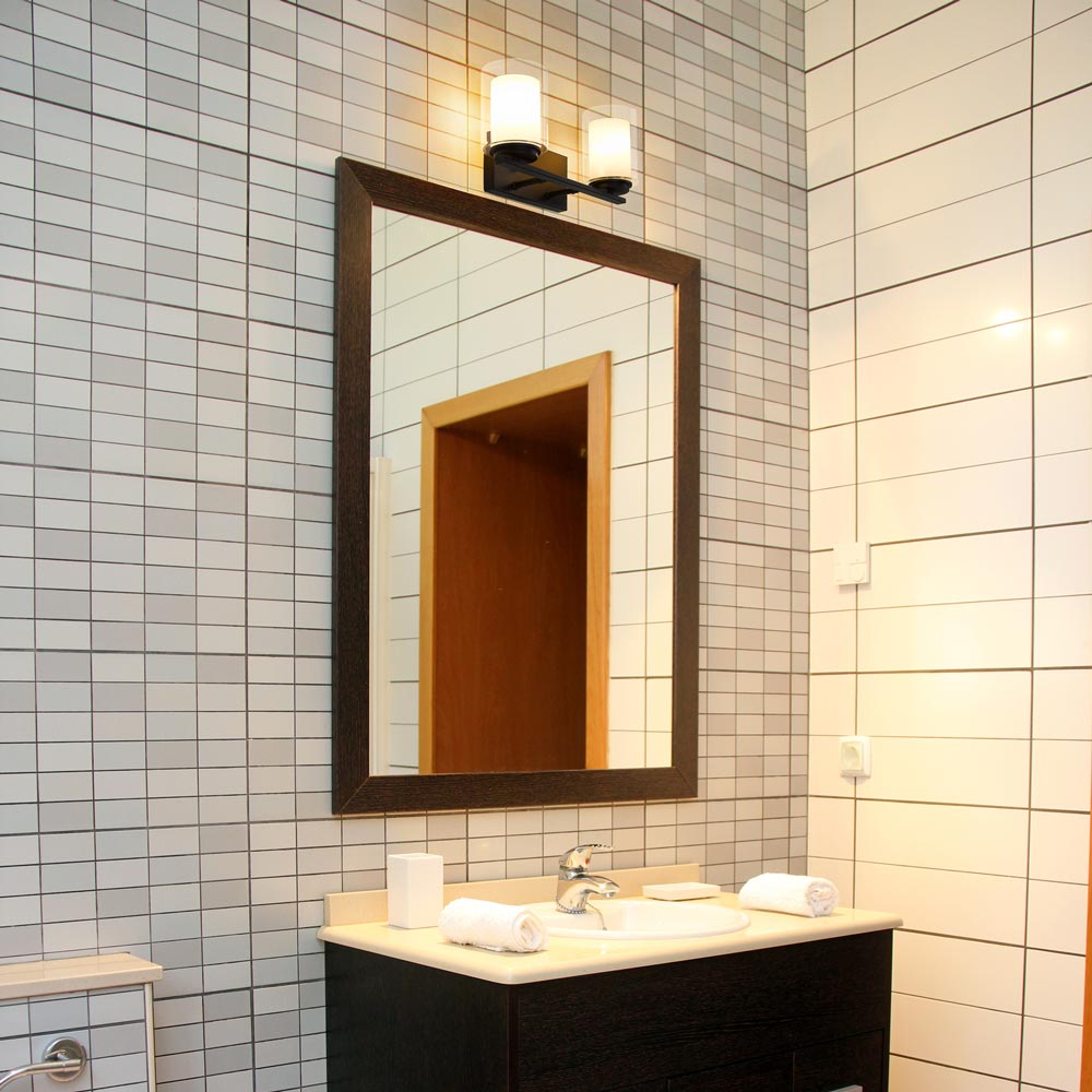 Willow Bath Vanity Light in bathroom.