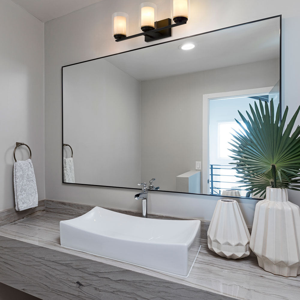 Willow Bath Vanity Light in bathroom.