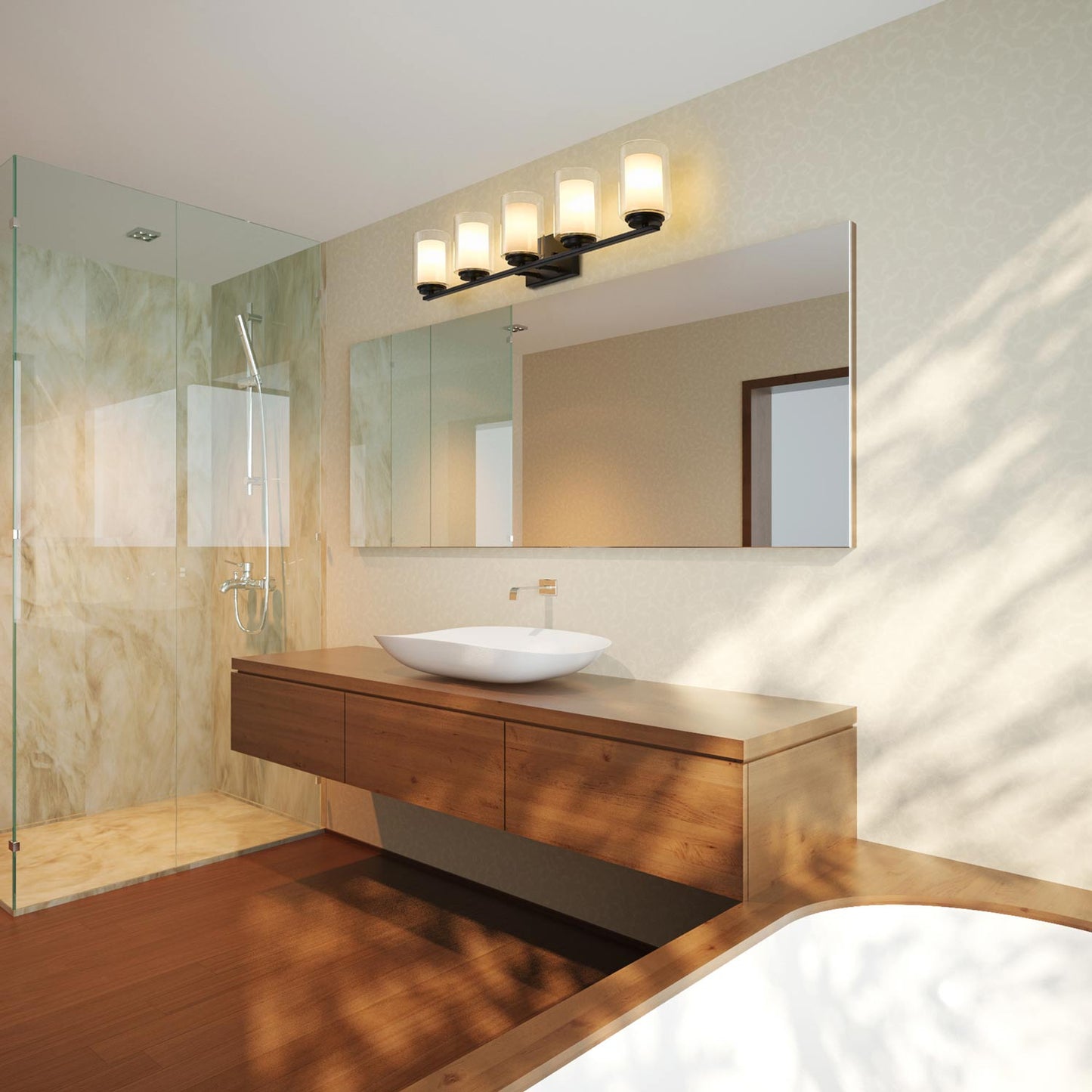 Willow Bath Vanity Light in bathroom.