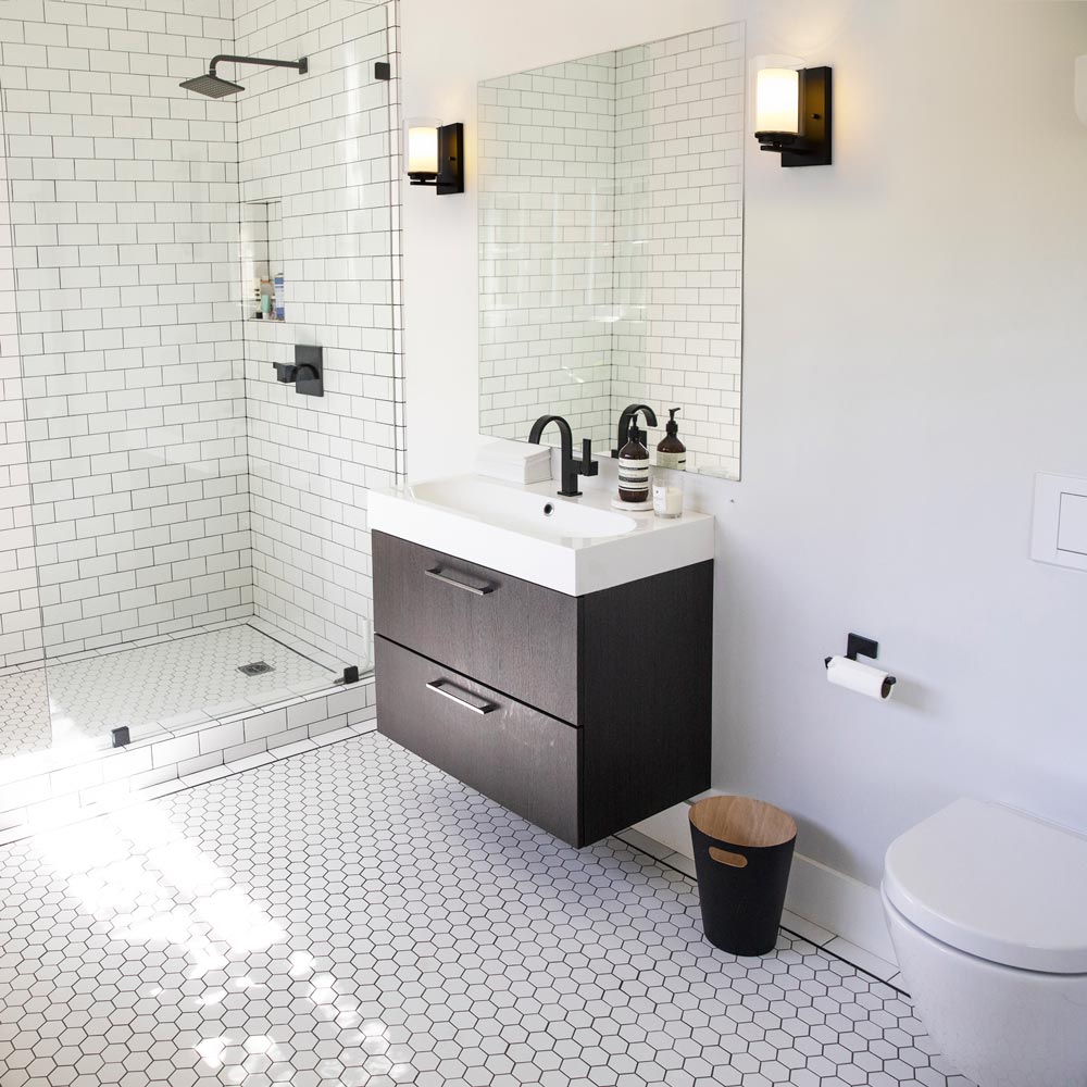 Willow Bath Wall Light in bathroom.