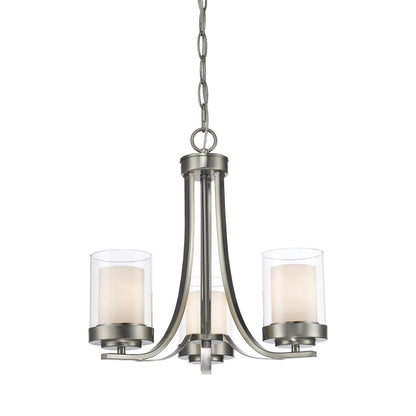 Willow Chandelier in Brushed Nickel (3-Light).