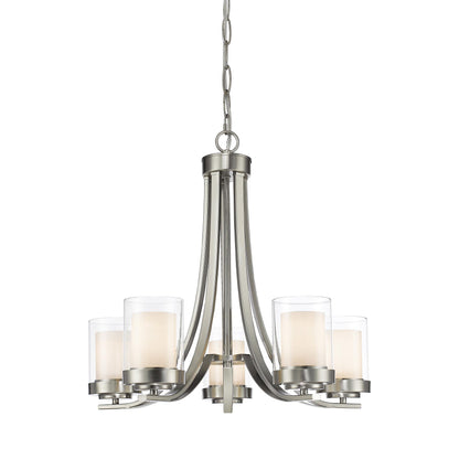 Willow Chandelier in Brushed Nickel (5-Light).