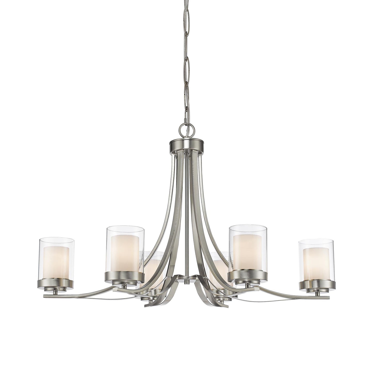 Willow Chandelier in Brushed Nickel (6-Light).