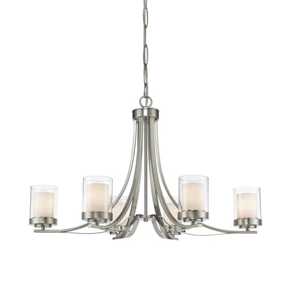 Willow Chandelier in Brushed Nickel (6-Light).