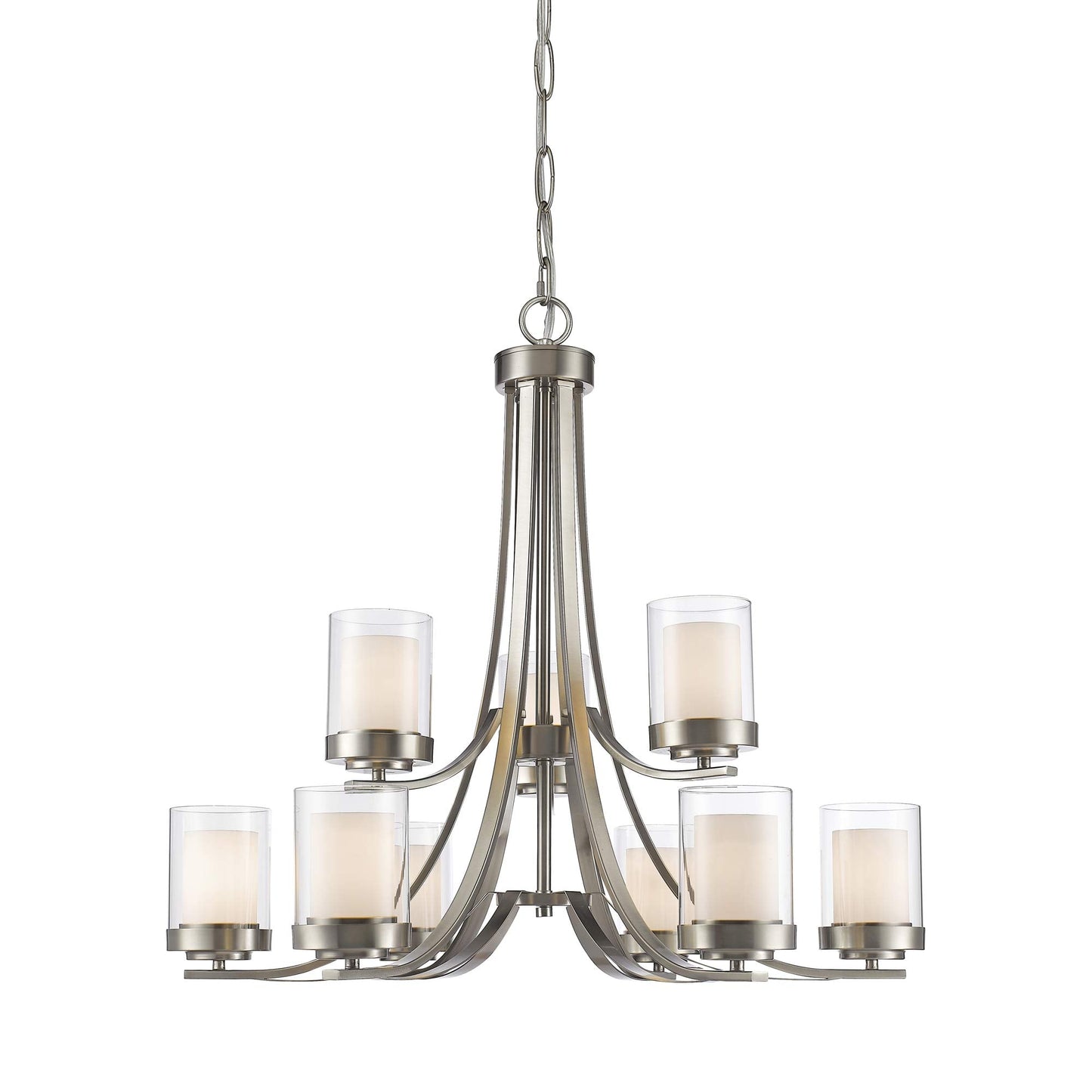 Willow Chandelier in Brushed Nickel (9-Light).