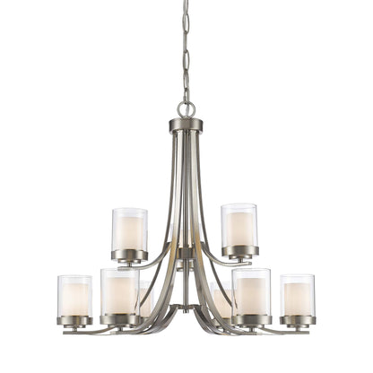 Willow Chandelier in Brushed Nickel (9-Light).