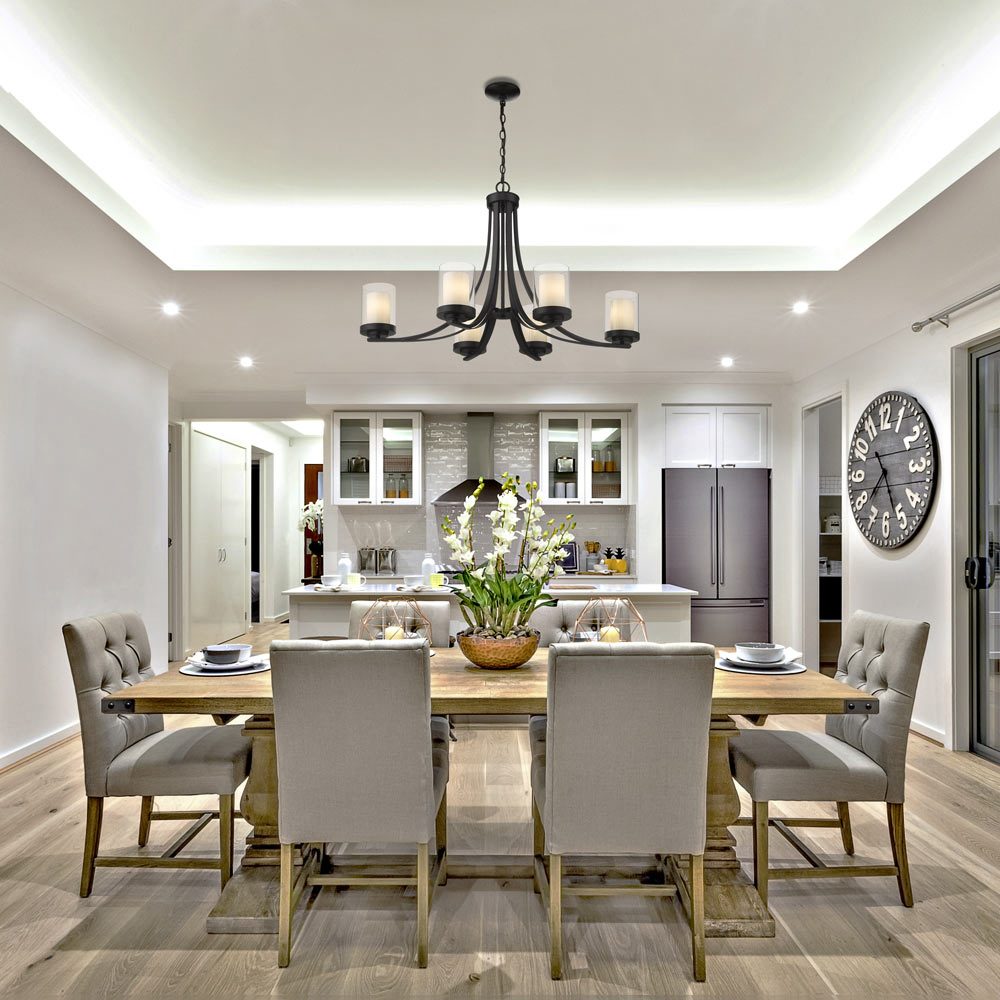 Willow Chandelier in kitchen.