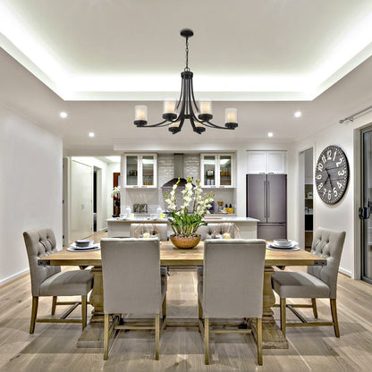 Willow Chandelier in kitchen.
