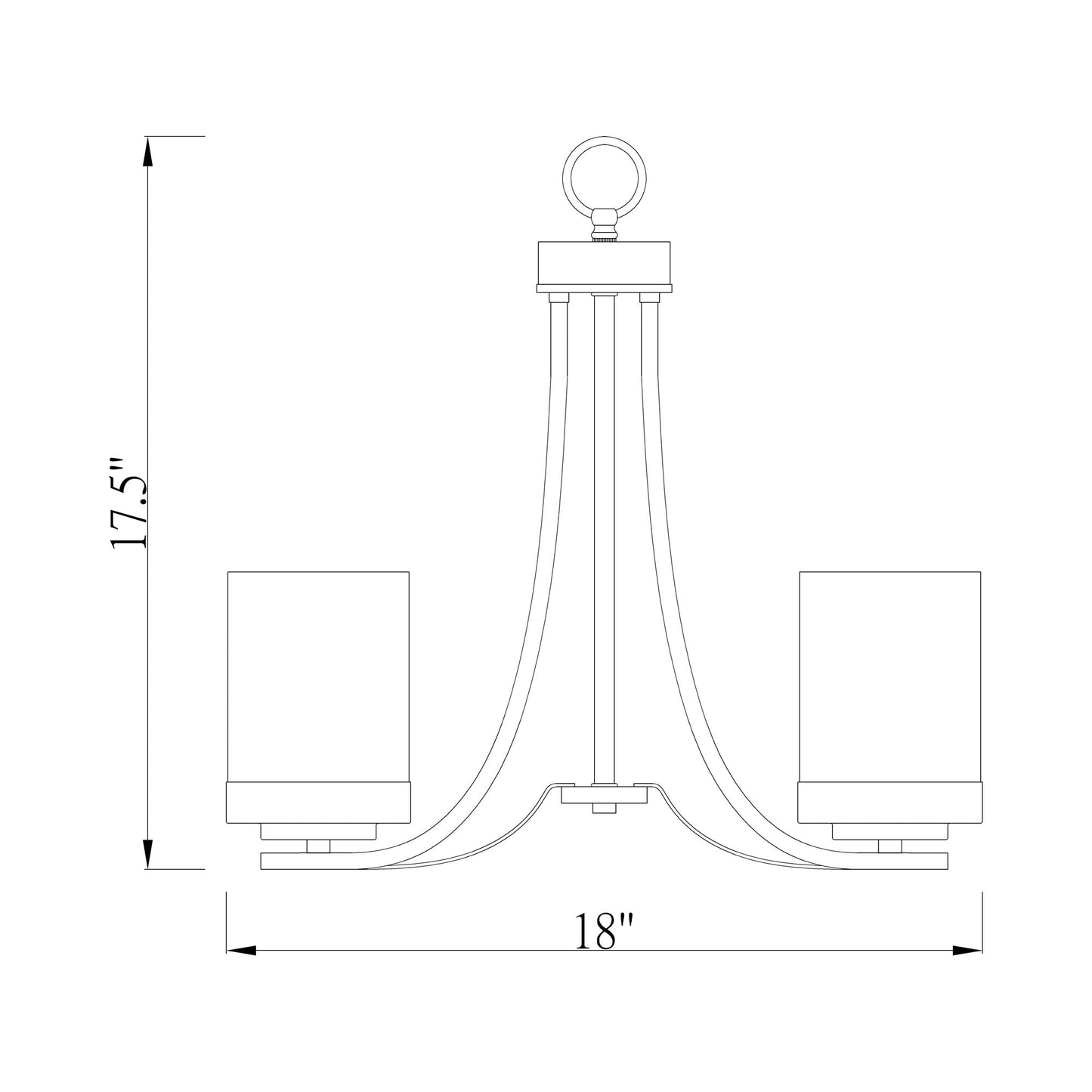 Willow Chandelier - line drawing.